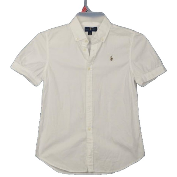 POLO RALPH LAUREN AUTHENTIC GIRLS OXFORD WHITE SHIRT Sz 16 Preppy Old Money - Picture 1 of 10